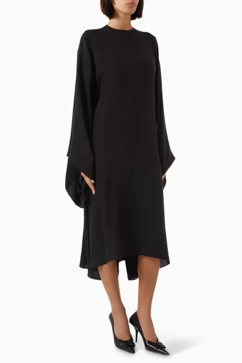 Large-sleeve Dress in Silk-jacquard