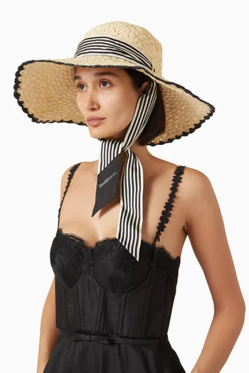 Tipped Sunhat in Raffia