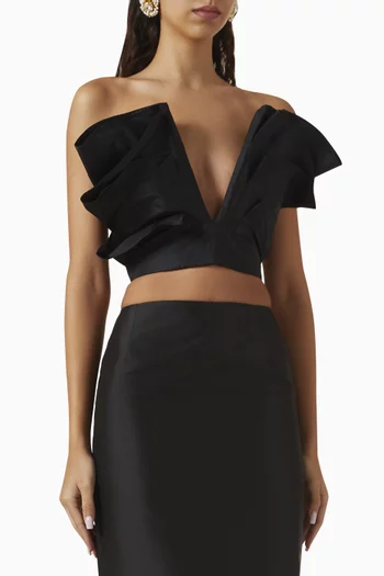 Gardenia Bustier Top in Silk Taffeta