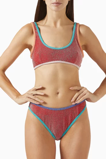 قطعة بيكيني سفلية ديو بفتحة ساق أعلى الأرداف مقوسة