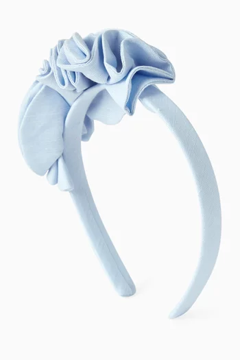Sweet Pea Floral-applique Headband in Satin
