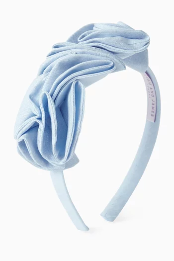 Sweet Pea Floral-applique Headband in Satin