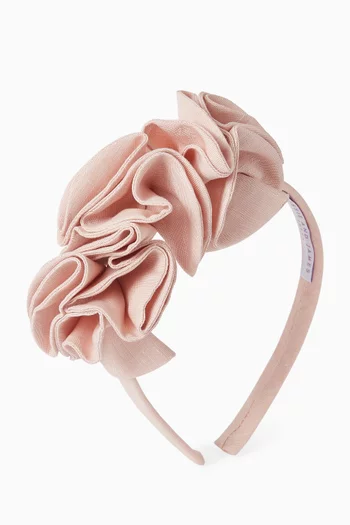 Sweet Pea Floral-applique Headband in Satin