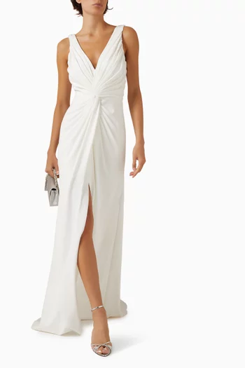 فستان سهرة جيسي بعقدة ملفوفة في الأمام