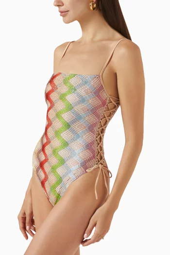 Tie-up One-piece Swimsuit