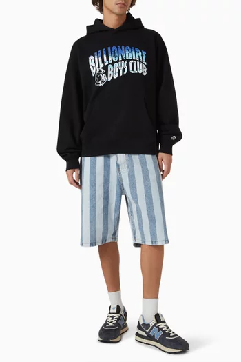 Great Wave Fill Arch Logo Popover Hoodie in Cotton