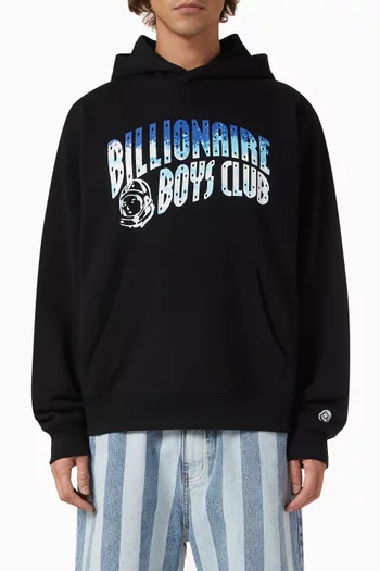 Great Wave Fill Arch Logo Popover Hoodie in Cotton