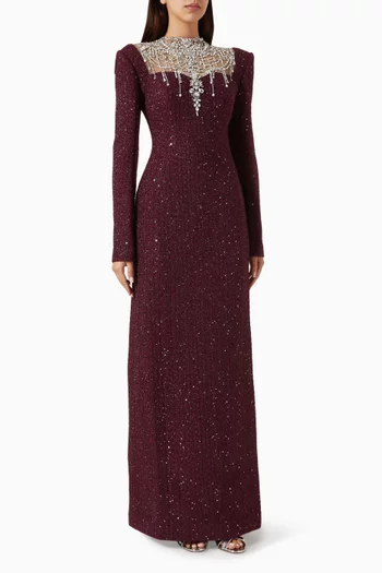 Crystal-embellished Maxi Dress