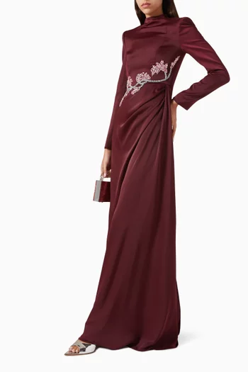 Floral Crystal-embellished Maxi Dress