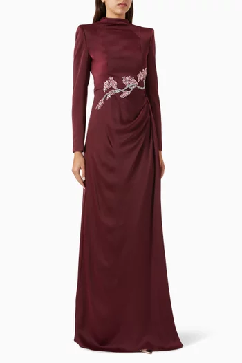 Floral Crystal-embellished Maxi Dress