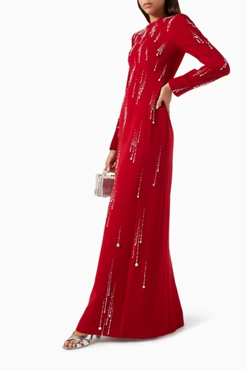 Crystal-drop embellished Maxi Dress