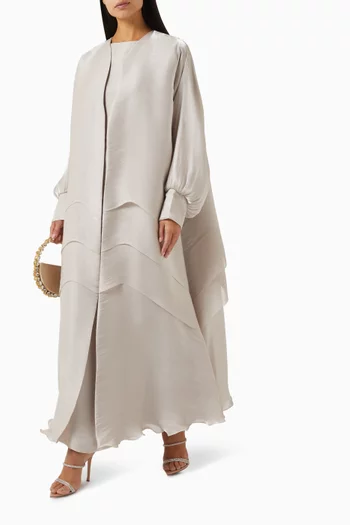Layered 3-piece Abaya Set in Silk Organza