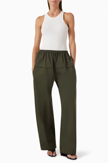 بنطال بخصر على شكل جرس بوبلين