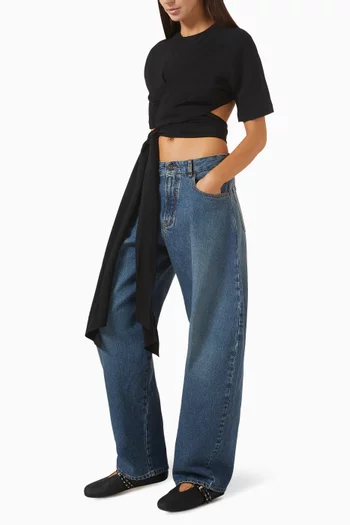 Cut-out Tie Crop Top