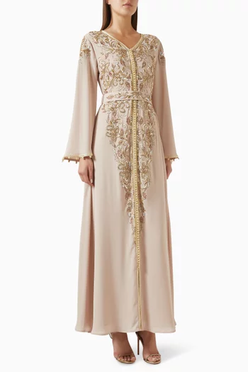 Embroidered Belted Kaftan