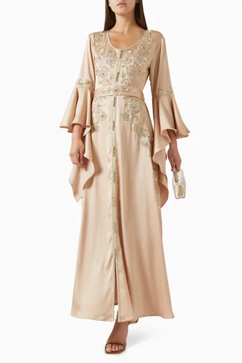 Bead-embellished Belted Kaftan