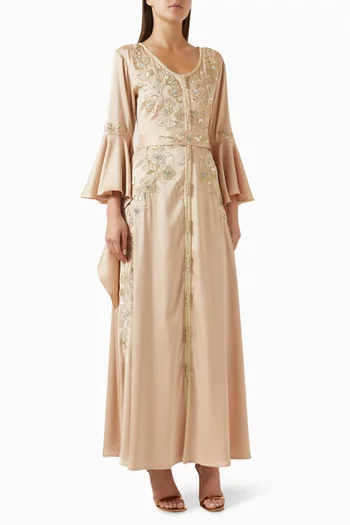 Bead-embellished Belted Kaftan