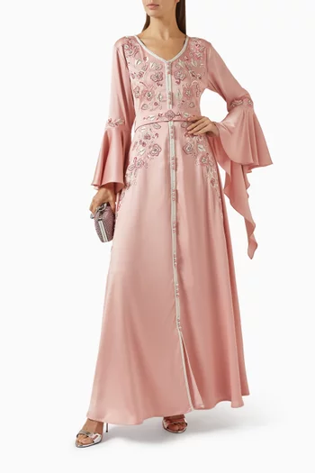 Bead-embellished Belted Kaftan