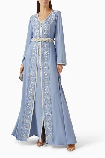 Bead-embellished Belted Kaftan