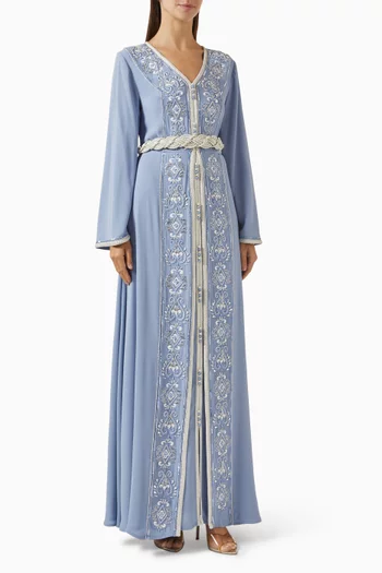 Bead-embellished Belted Kaftan