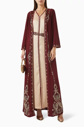 Bead-embellished Belted Kaftan