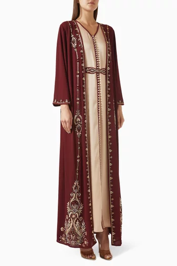 Bead-embellished Belted Kaftan