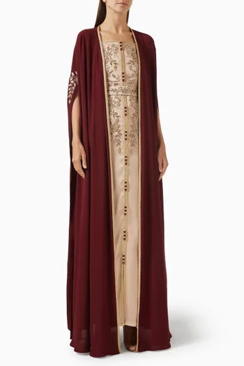 Bead-embellished Belted Kaftan & Dress