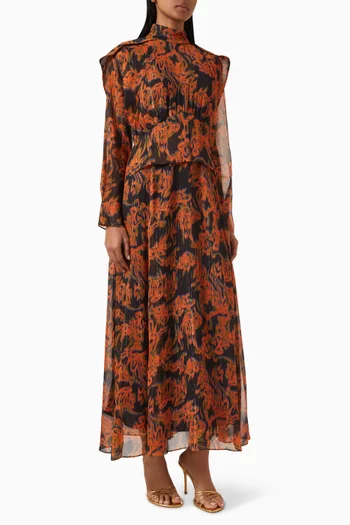 Printed Peplum Dress