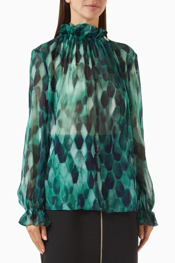 بلوزة مزينة بنقشة فيسكوز