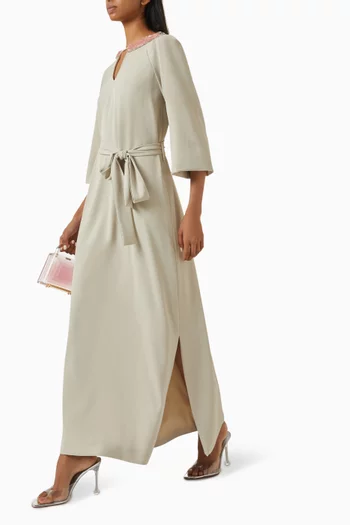 Embellished Belted Dress