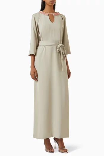 Embellished Belted Dress