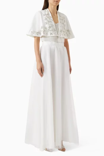 Embellished Cape & Skirt Set