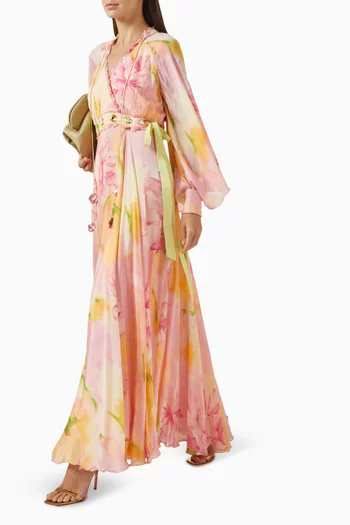 Printed Maxi Dress in Chiffon