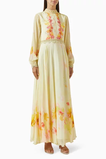 Embellished Maxi Dress in Chiffon