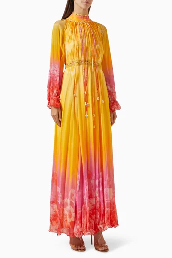 Printed Maxi Dress in Chiffon