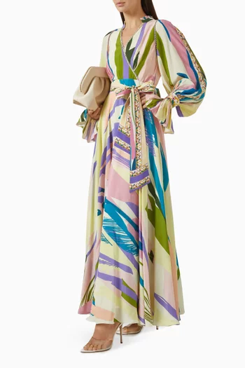 Handkerchief Printed Dress in Crepe-chiffon