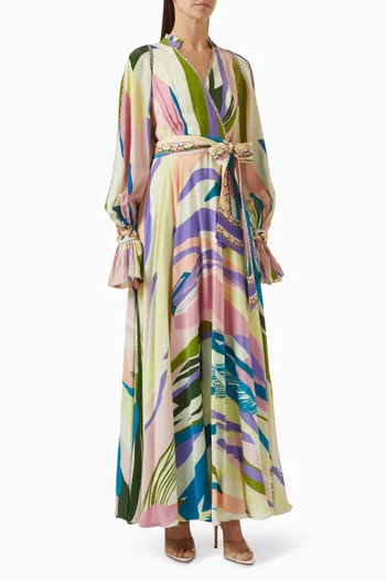 Handkerchief Printed Dress in Crepe-chiffon