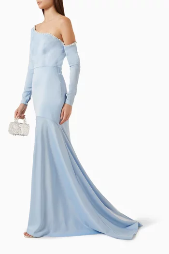Boreal Embellished Dress in Crepe-satin