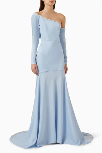 Boreal Embellished Dress in Crepe-satin