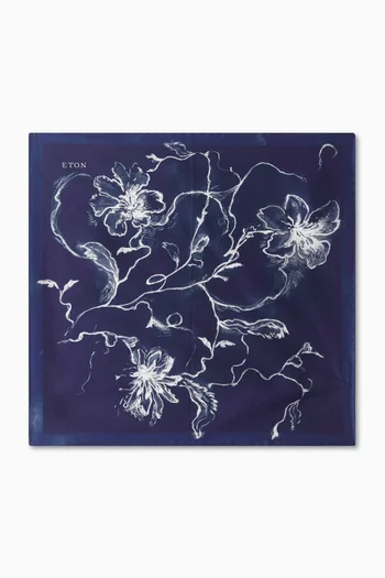 منديل جيب بنقشة زهور حرير