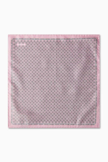 Geometric-print Pocket Square in Silk