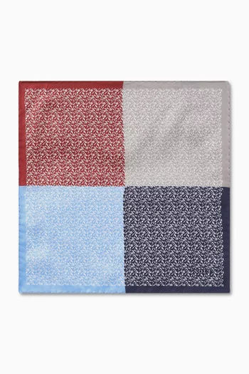 Four-sided Floral Pocket Square in SIlk