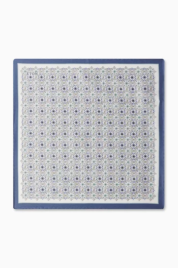 Medallion-print Pocket Square in Silk