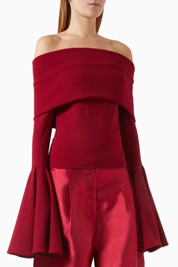 بلوزة روكسي بأكتاف مكشوفة