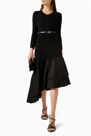 Odessa Textured Belted Midi Dress