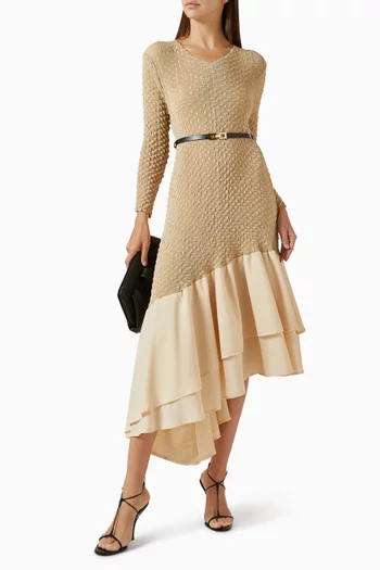 Odessa Textured Belted Midi Dress