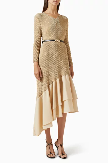 Odessa Textured Belted Midi Dress