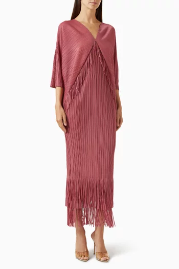 Blake Fringe Pleated Maxi Dress