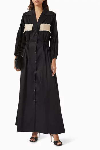 Valeria Embroidered Maxi Dress in Cotton