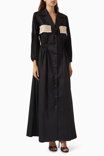 Valeria Embroidered Maxi Dress in Cotton